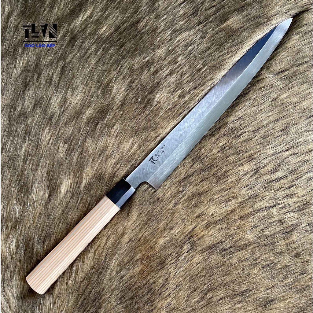 TLVN-Dao Làm Bếp Yanagi Sashimi thép 440c cán gỗ khâu sừng