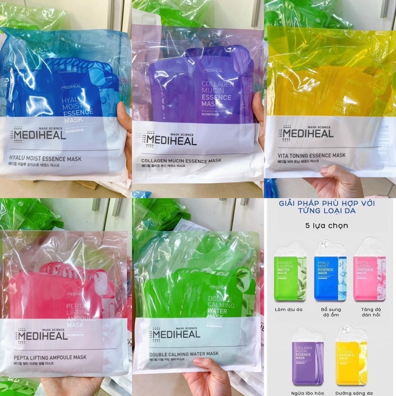 Mặt nạ cấp ẩm, dưỡng trắng, làm dịu da, loại bỏ bã nhờn và cung cấp dưỡng chất Mediheal 20-25ml