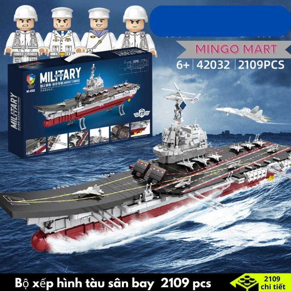 [2109 CHI TIẾT] BỘ ĐỒ CHƠI XẾP LEGO TÀU SÂN BAY , Chiến Hạm, Tàu Chiến Khu Trục kèm lính hải quân DÀI 80CM