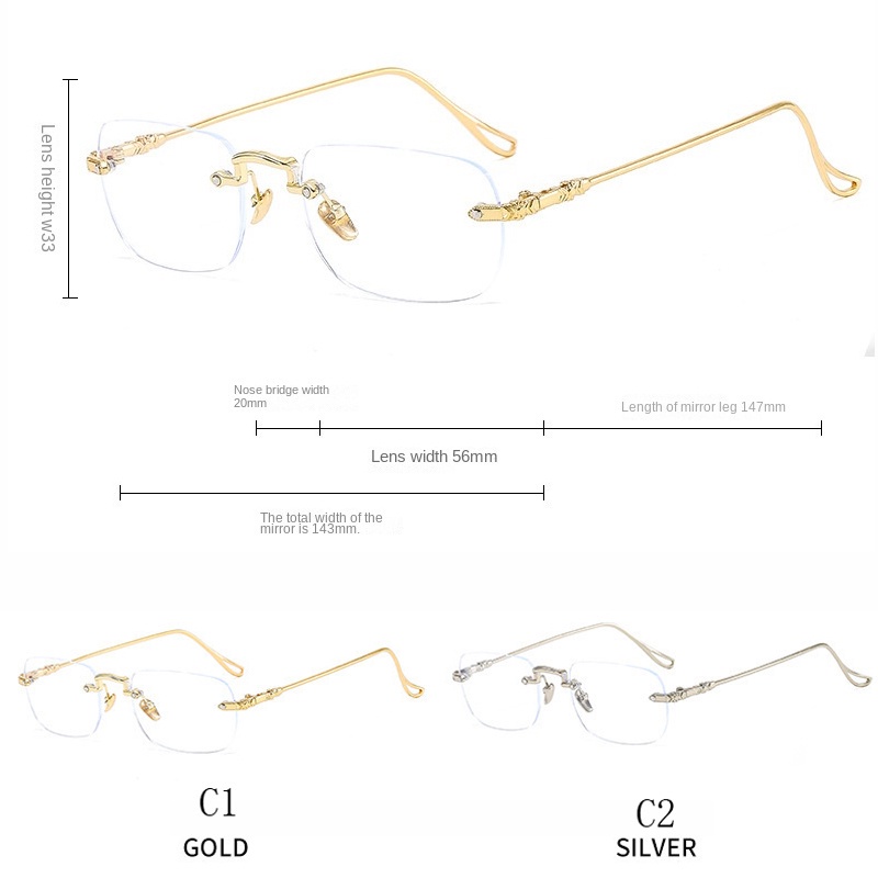 Mắt Kính Không Gọng Trong Suốt Chống Bức Xạ Và Ánh Sáng Xanh Thời Trang Phong Cách Hàn Quốc Cho Nữ