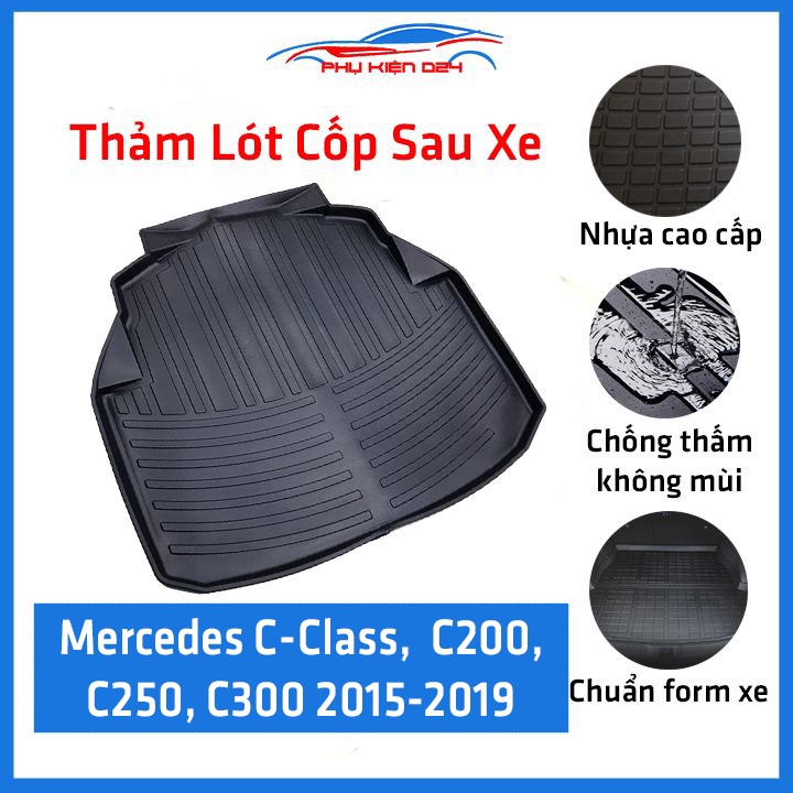 Thảm nhựa lót cốp sau xe ô tô Mercedes C-Class,C200, C250, C300 2015-2019