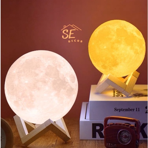 Đèn ngủ mặt trăng 3D, đèn để bàn trang trí- SEDECOR