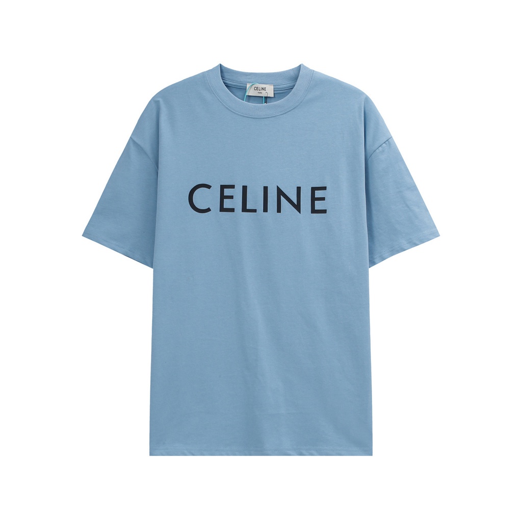 CELIN.E23 early spring new fashion logo letter printing simple all-match slimming 240g Terry short sleeve t-shirt