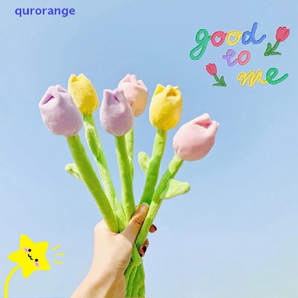 1 Đồ Chơi Nhồi Bông Hình Hoa Hồng / Tulip Dễ Thương 26cm