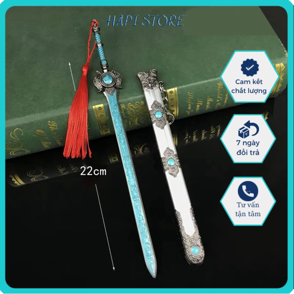 Mô hình kiếm Hồ Trung Nhật Nguyệt trong Naraka Bladepoint trang trí Dài 22cm bằbg Kim Loại