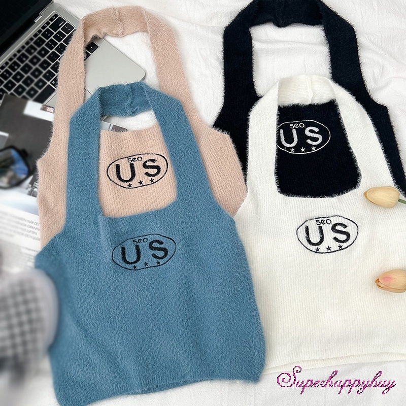 Áo Thun Sát Nách Dệt Kim Thêu Chữ Trẻ Trung Cho Nữ