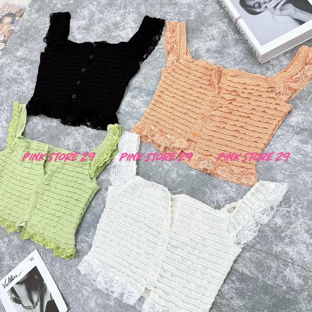 Áo 2 Dây Bản To PINKSTORE29 Kiểu Viền Ren Xinh Xắn A5598 | BigBuy360 - bigbuy360.vn