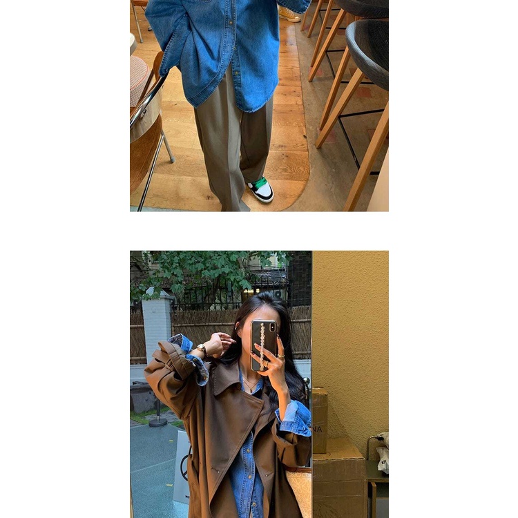 Áo Sơ Mi Denim Dài Tay Dáng Rộng Phong Cách Retro Nhật Bản Hàng Mới Dành Cho Bạn Nữ