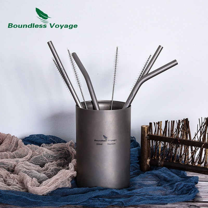 Ống Hút Titan Dạng Cong Siêu Nhẹ Có Thể Tái Sử Dụng