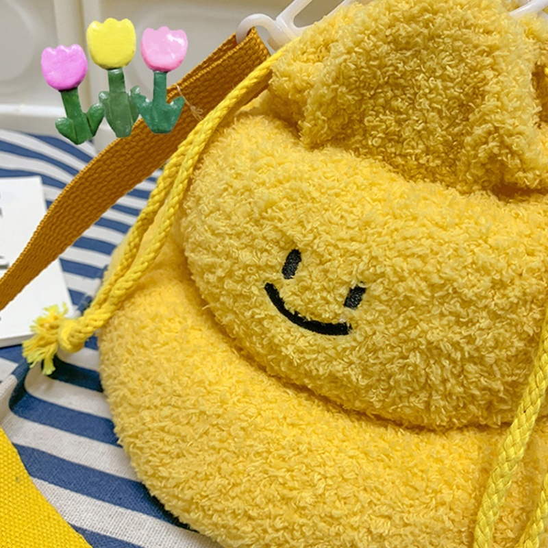 Túi Đeo Chéo Dây Rút Hình Poop Hoạt Hình Dành Cho Nữ