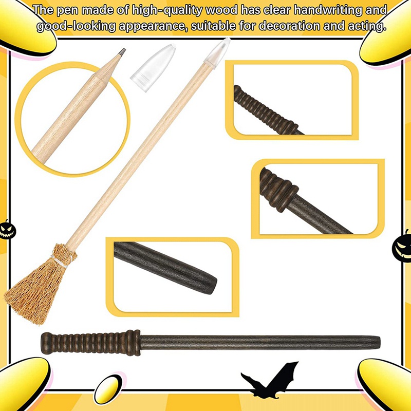 Set 48 Bút Chì Và Kính Mắt Gọng Tròn Không Tròng Phù Thủy Cho Tiệc Tùng