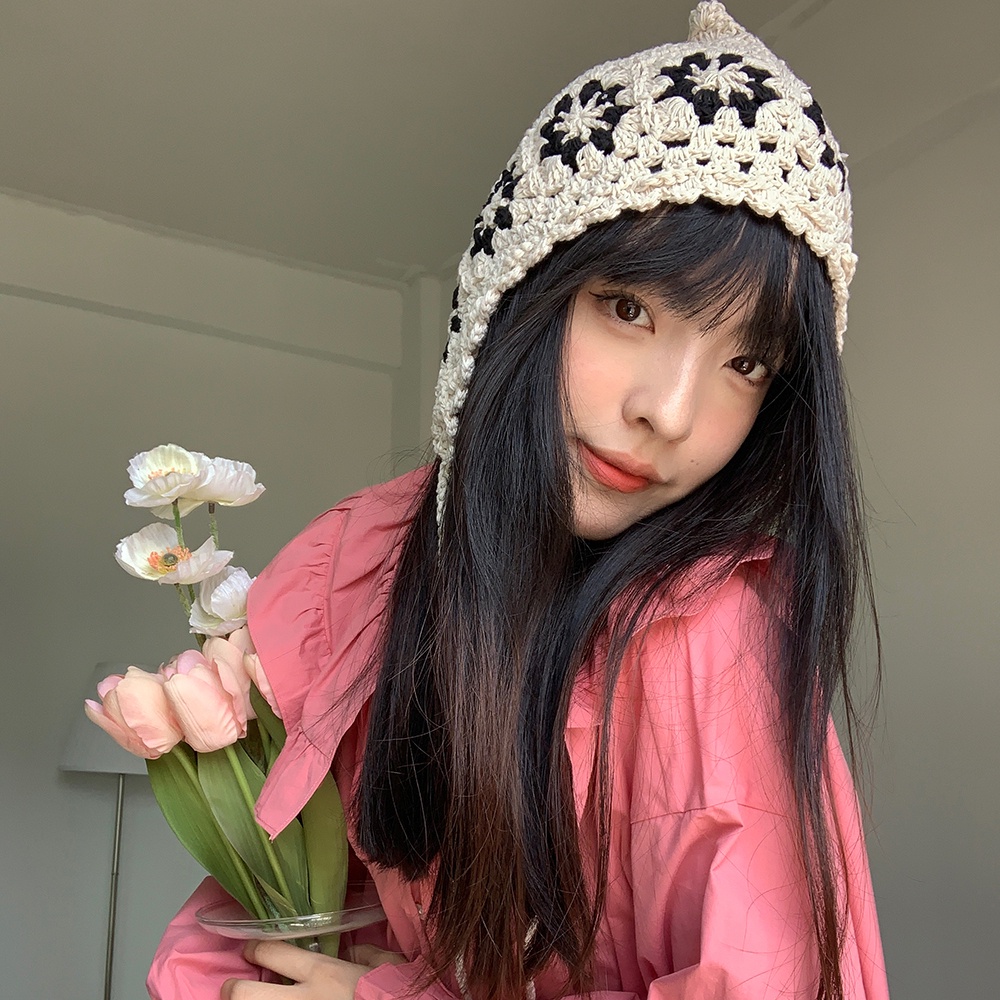 Mũ Dệt Kim Đính Hoa Dễ Thương Xinh Xắn Dành Cho Nữ