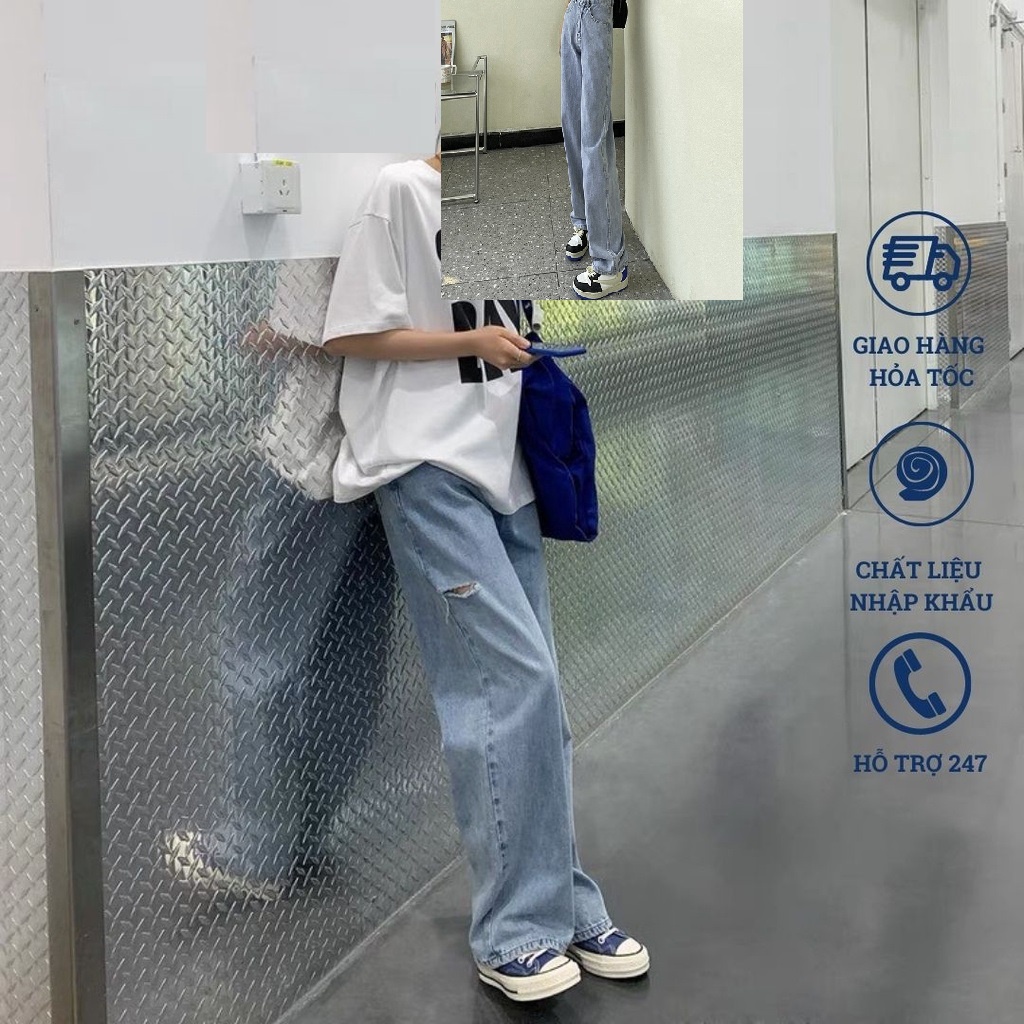 Quần jean ống rộng nữ , kiểu dáng xuông Top trend 2023
