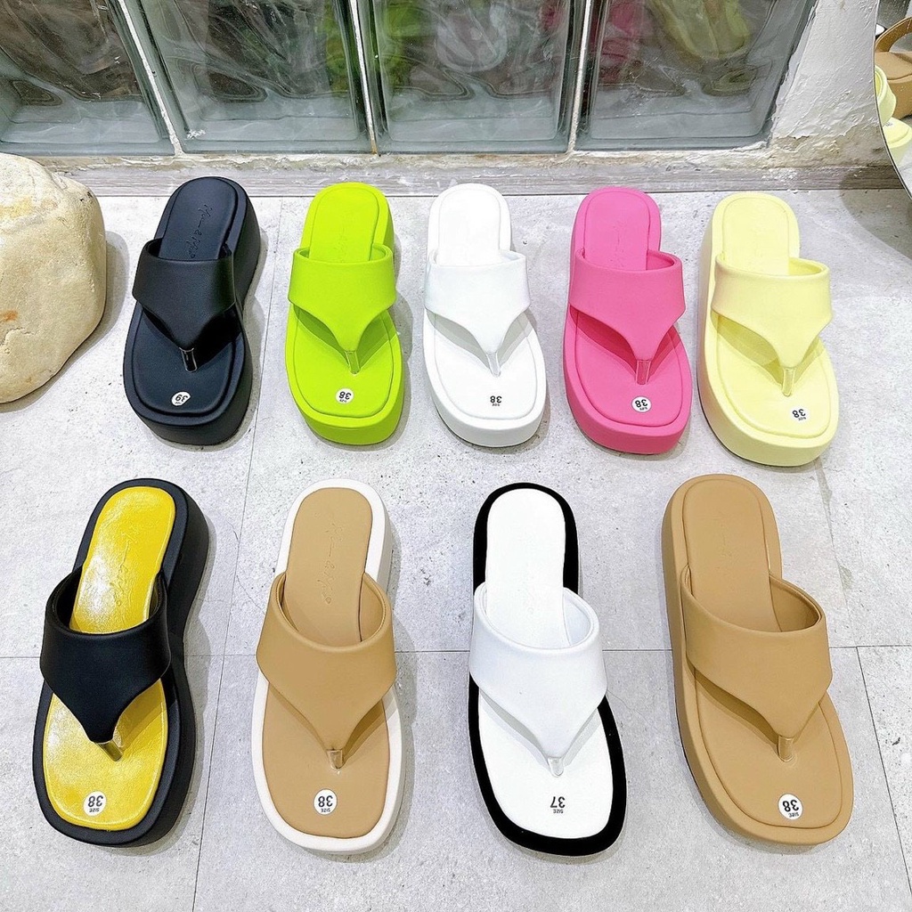 Dép xỏ ngón nữ đế cao bánh mì cực tôn dám