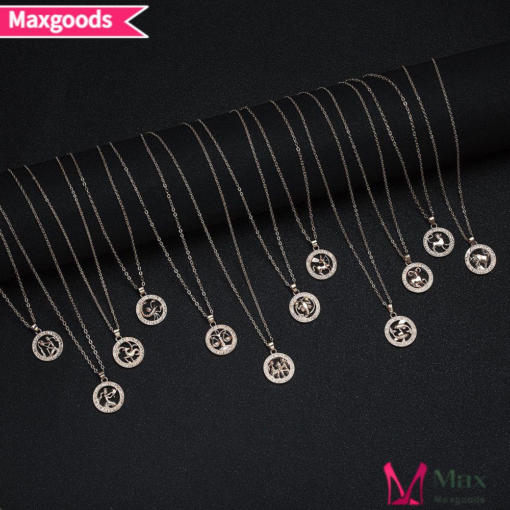 Dây Chuyền Mặt Quả Cầu Lông MAXG|Vòng Cổ Choker Màu Sắc Cổ Điển Taurus Libra Aquarius Leo Scorpio Horoscope