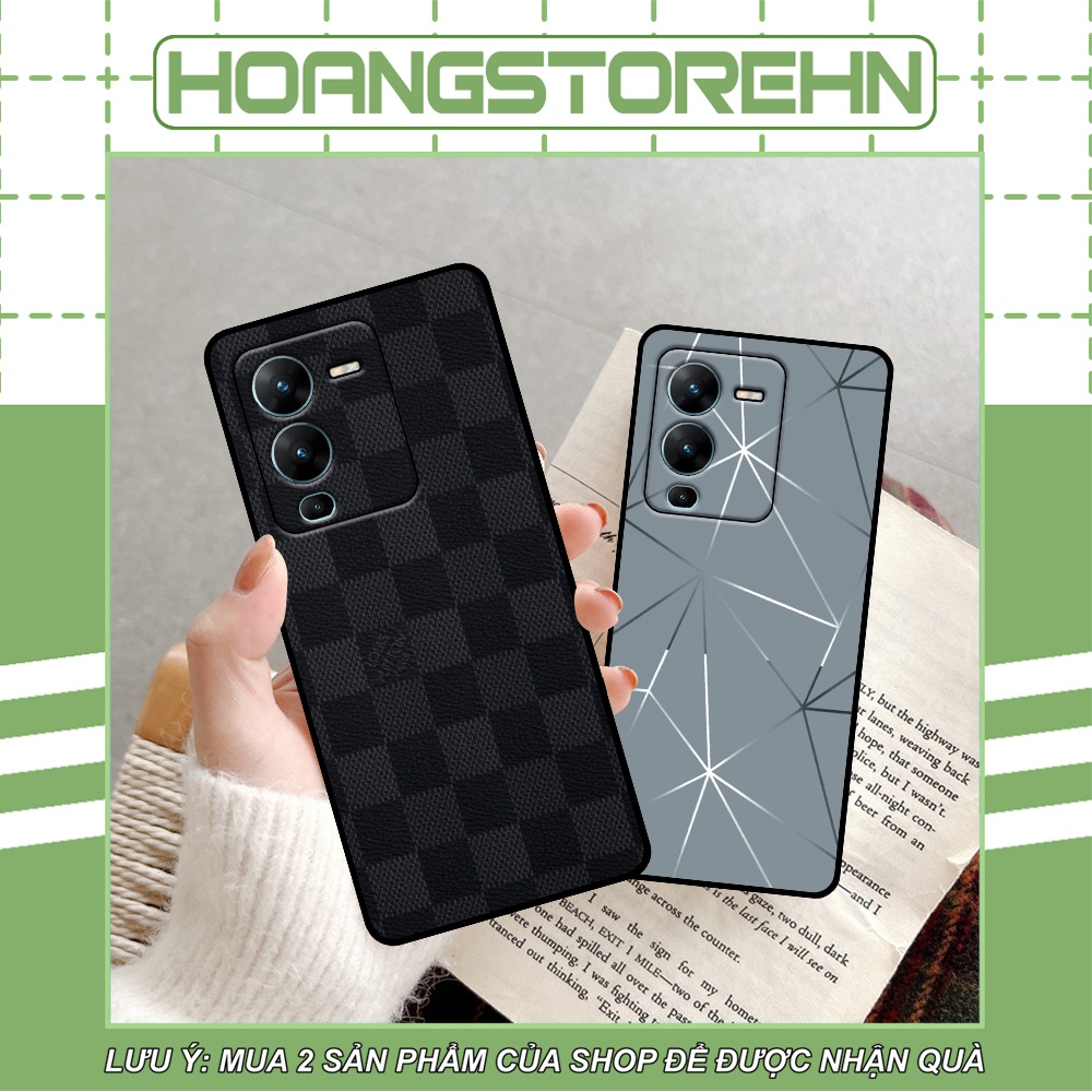 Ốp Vivo V25 Pro in hình thương hiệu LV, họa tiết xanh bạc siêu đẹp
