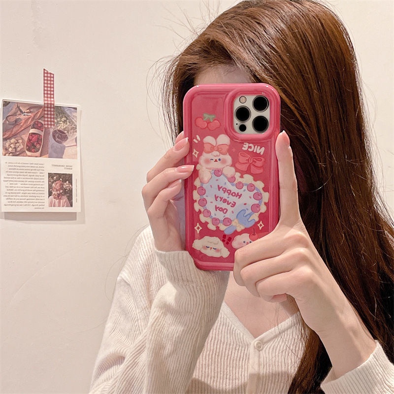 Ốp Điện Thoại TPU Silicone Trong Suốt Chống Sốc In Hình Thỏ Cho IPhone 14 13 11 12 Pro XS Max X XR 7 8 Plus