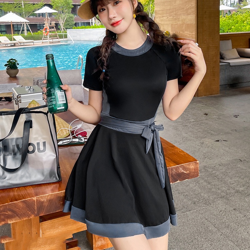 IELGY   Bộ Đồ Bơi Mỏng Hở Lưng Che Bụng Thời Trang Cho Nữ