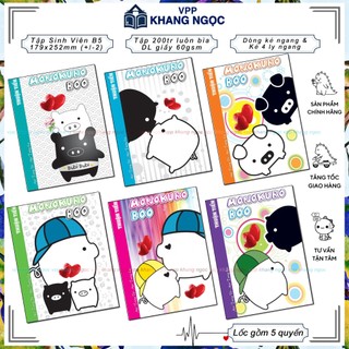 Lốc 5 tập sinh viên 200 trang monokuro boo thuận tiến định lượng 60gsm