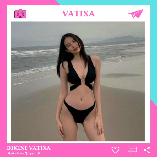 Đồ bơi nữ bikini 2 mảnh phối khoen tròn cột chéo dây sexy gợi cảm VATIXA BKN120