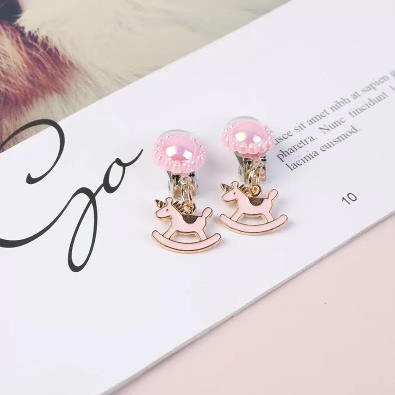 Bộ Trang Sức Hình Kỳ Lân Đính Ngọc Trai Nhân Tạo Dành Cho Bé Gái
