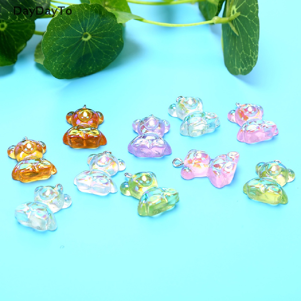 Set 10 Mặt Vòng cổ Resin DIY Hình Gấu Ch