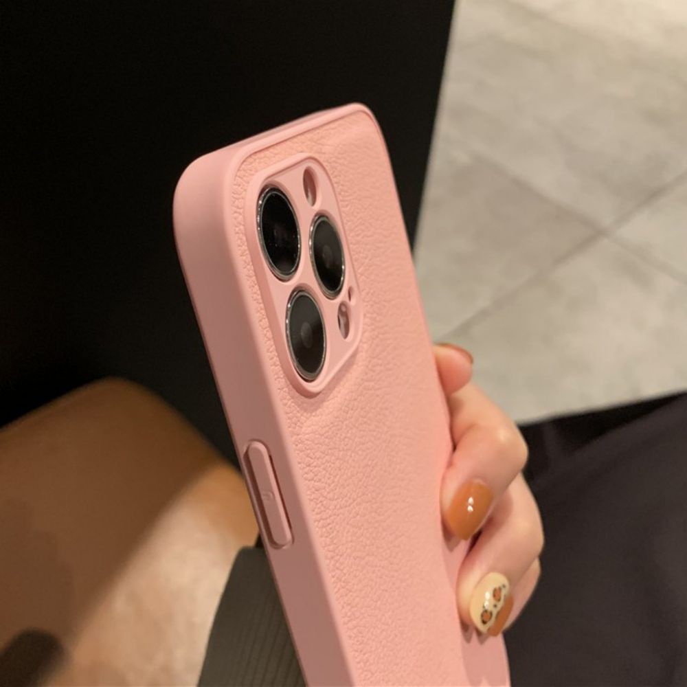 Ốp Điện Thoại Da Viền TPU Dẻo Màu Hồng Sang Trọng Chống Sốc / Mồ Hôi Cho IPhone 14 13 12 11 Pro Max X XR 8 7 Plus