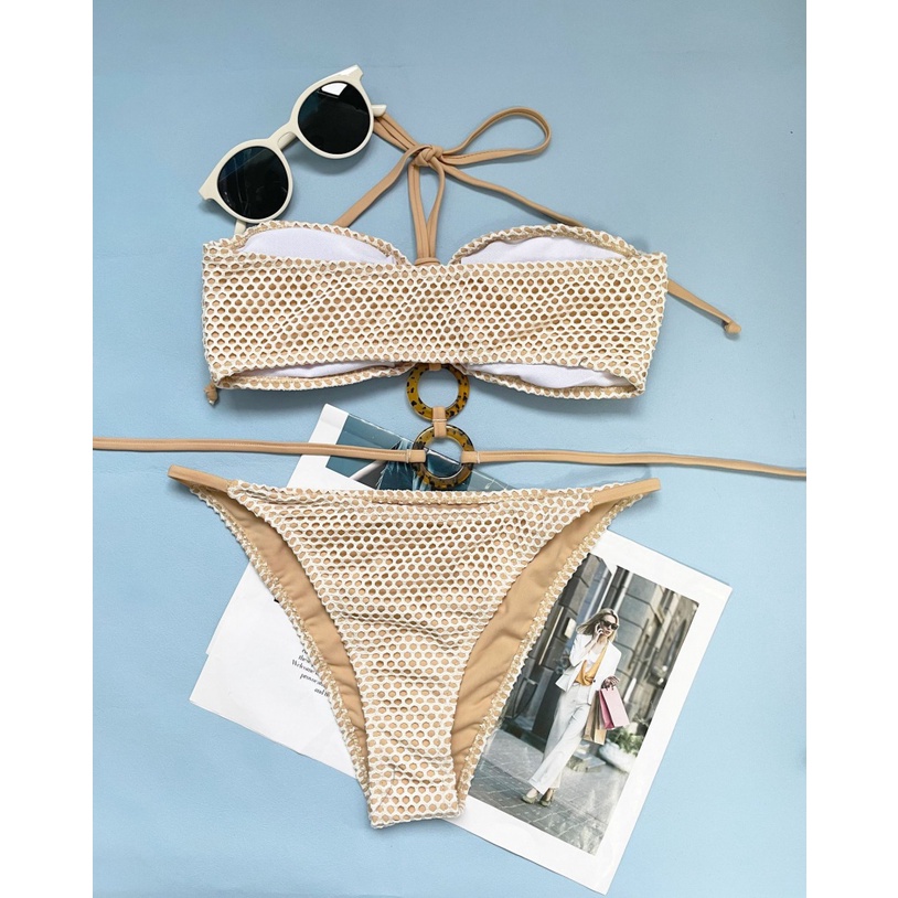 Bộ Bikini Hai Mảnh Màu Khaki H663