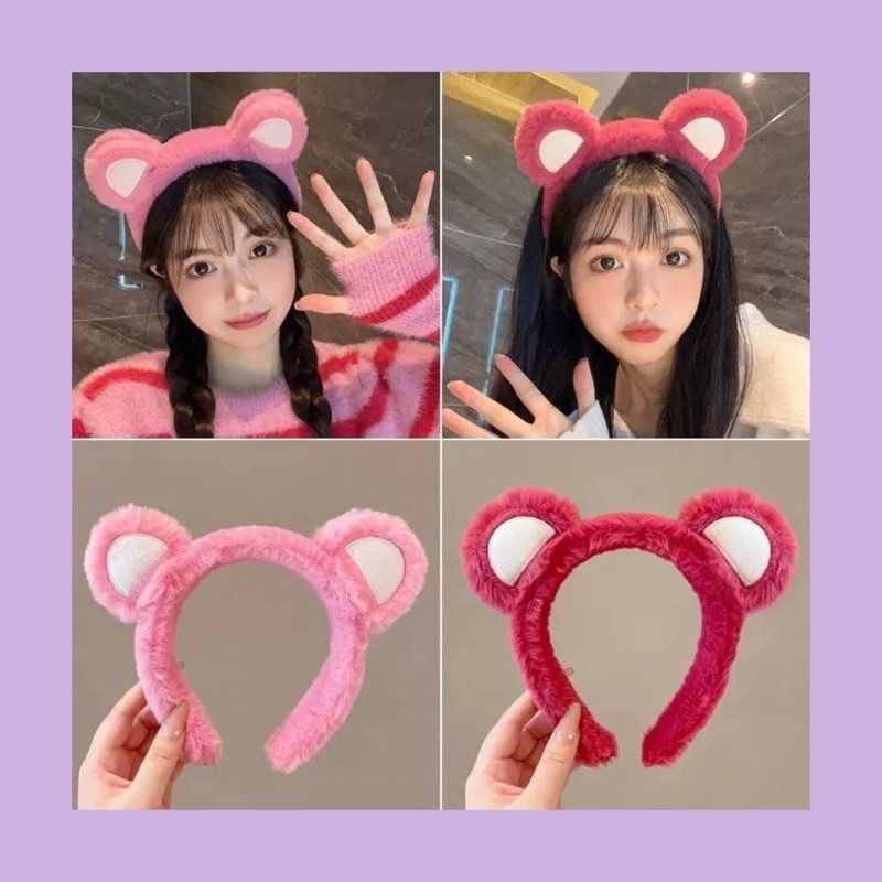 [Hottrend] Bờm Cài Tóc Lông Nhung Mềm - Băng Đô Rửa Mặt, Trang Điểm Gấu Dâu Losto Siêu Dễ Thương Kiểu Hàn