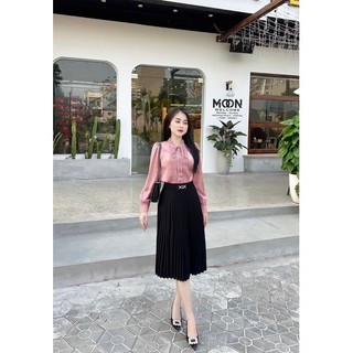 Áo tơ dài tay cổ bèo