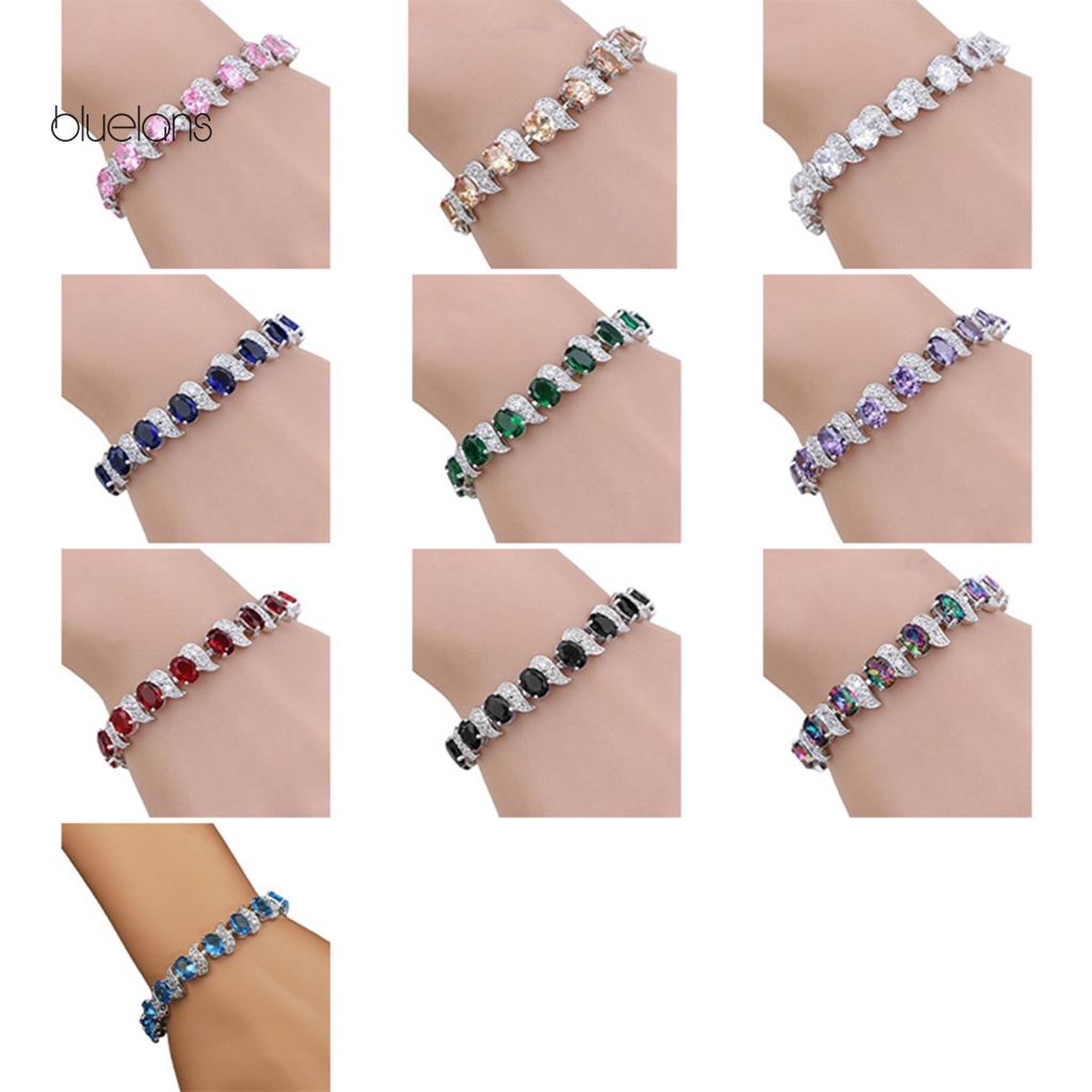 Vòng Tay Đính Đá Nhiều Màu Sắc Thanh Lịch Cho Nữ