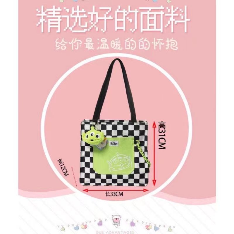 Túi Xách Canvas Họa Tiết Caro Phong Cách Mới Cho Nữ