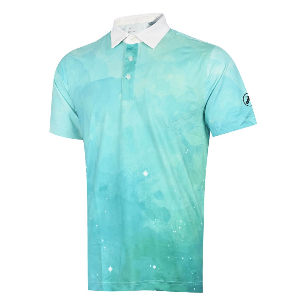 Áo Golf Nam xanh loang tia sáng AMRNV024