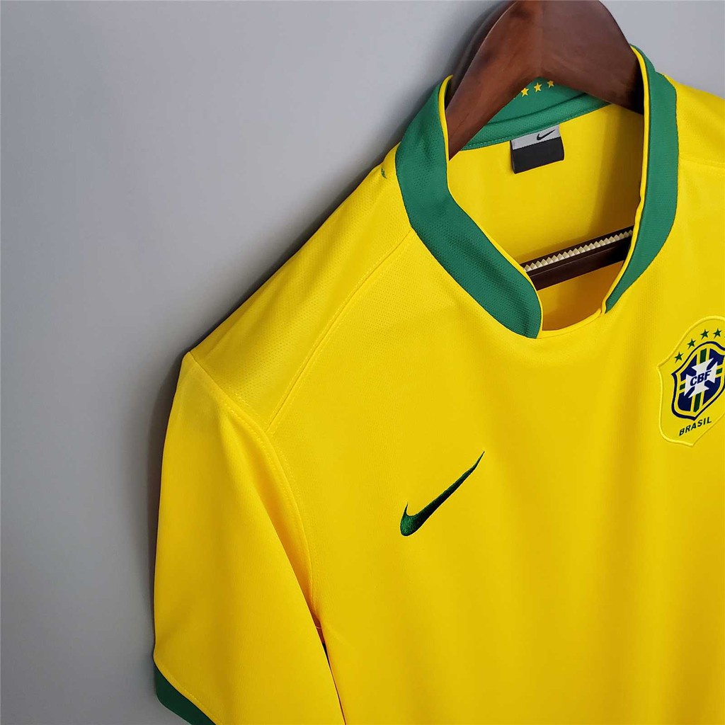 Bộ Đồ Đá Banh Bằng Rơm Phong Cách Retro Brazil 2006
