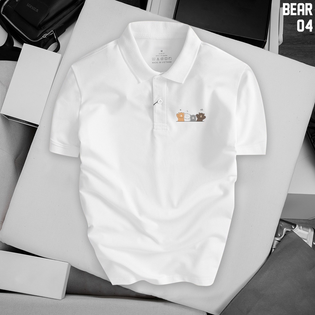 Áo Polo Cổ Bẻ Bear Cute Vải Xịn Fullbox, Thoáng Mát Thấm Hút Mồ Hôi Chuẩn Form Sang Trọng - BEAR 04