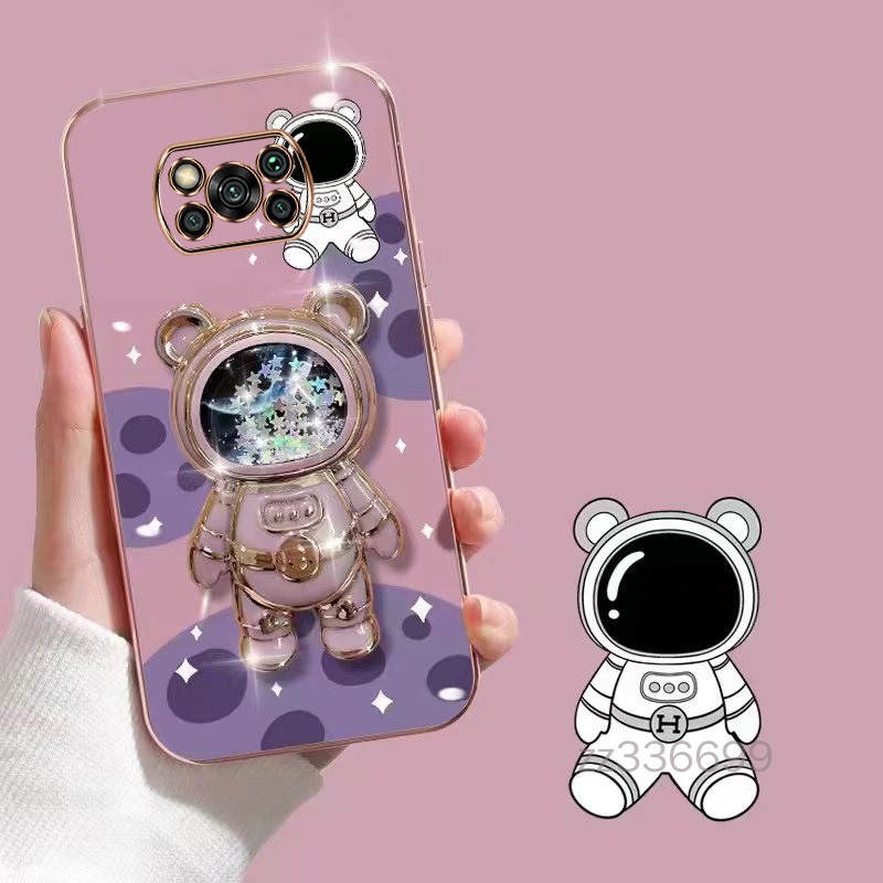 Ốp lưng Xiaomi poco x3 poco m3 poco m4 pro 4G poco x4 pro 5G C40 Ốp Điện Thoại TPU Siêu Mỏng Hình Gấu 3D Kèm Giá Đỡ Cho Xiaomi poco x3 poco m3 poco m4 pro 4G poco x4 pro 5G C40