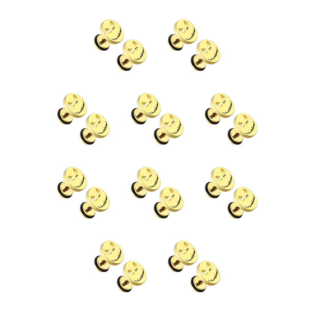 Set 1 / 10 / 20 / 50 Khuyên Tai Bằng Thép Không Gỉ Màu Đen Cá Tính