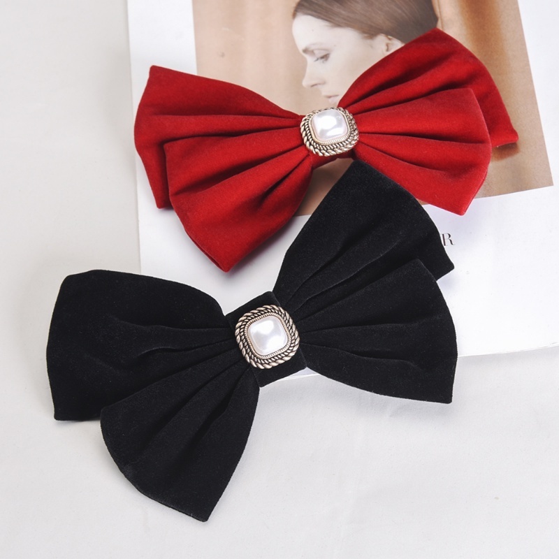 Kẹp Tóc Hình Nơ Màu Trơn Ngọt Ngào Cho Nữ