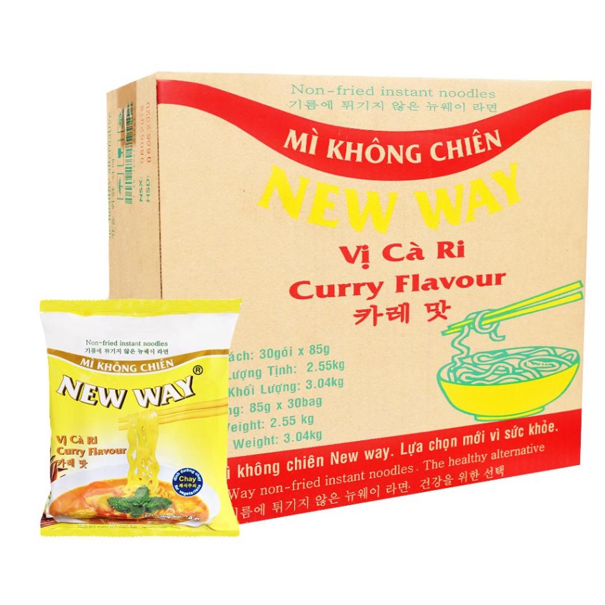 Mì không chiên New Way vị cà ri 85g (30 gói / thùng)
