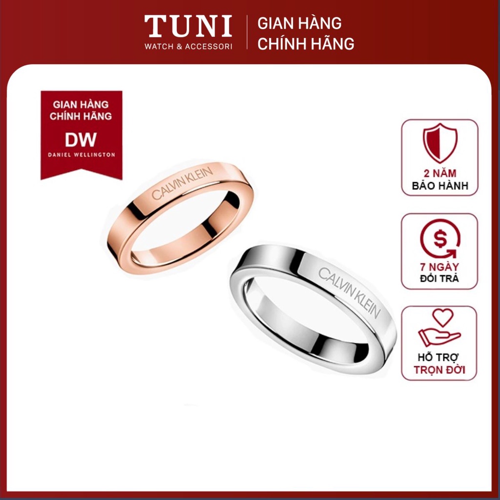 Nhẫn cặp đôi Calvin Klein Hook Rose Gold Ring - Nhẫn CK Authentic, thẻ tag, bill check Code