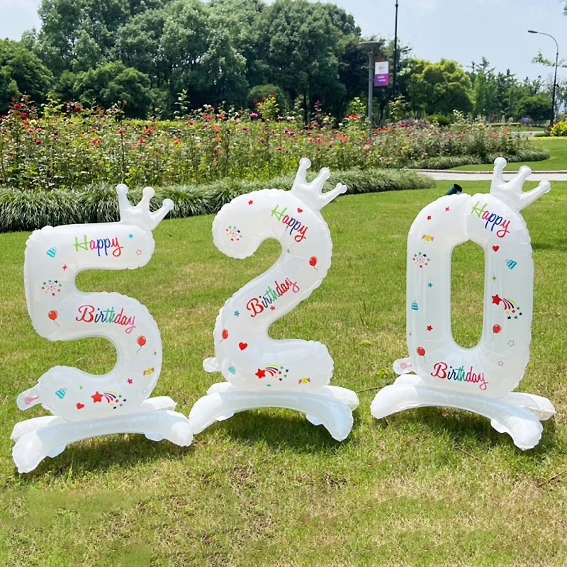 Bong Bóng Hình Số Màu Trắng Trang Trí Tiệc Sinh Nhật