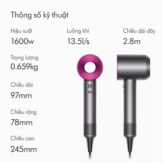 [Độc quyền 20H-22H30 25.10 Duy Thẩm x Dyson] Máy Sấy Tóc Dyson Supersonic™ HD08 (Iron/Fuchsia)