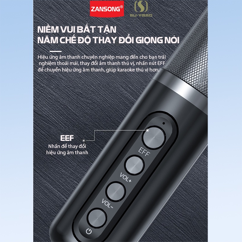 Loa karaoke bluetooth 2 mic không dây YS-213 âm thanh hay thiết kế hiện đại