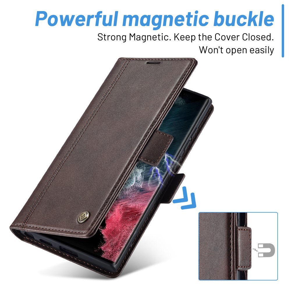 Bao Da Điện Thoại Nắp Lật Từ Tính Có Ngăn Đựng Thẻ Cho Samsung Galaxy S23 S22 Ultra Plus