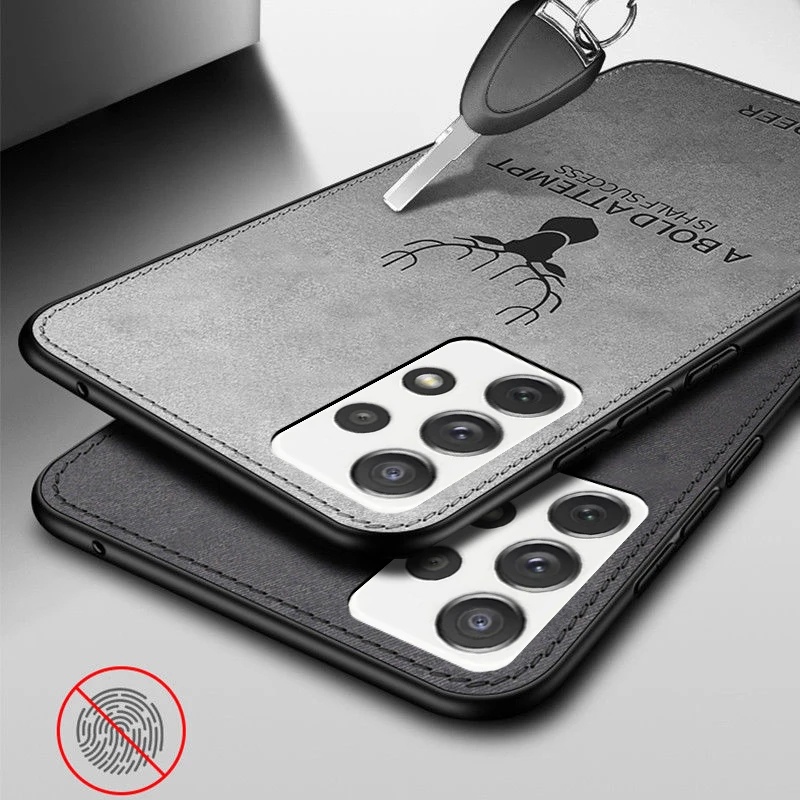 Ốp Điện Thoại Vải Cứng In Hình Hươu Cho Samsung Galaxy S23 S22 S21 Ultra S20 FE Plus