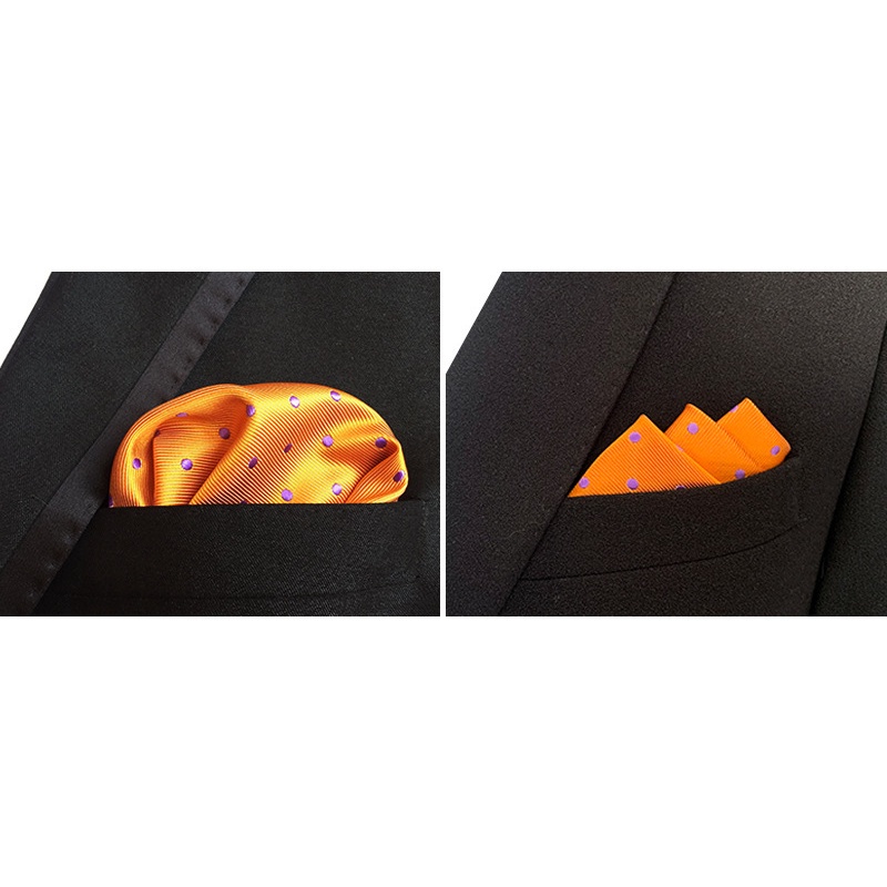 Khăn tay lụa dệt EFAN hình vuông họa tiết hoa chấm bi 18 kiểu phong cách doanh nhân nam tính