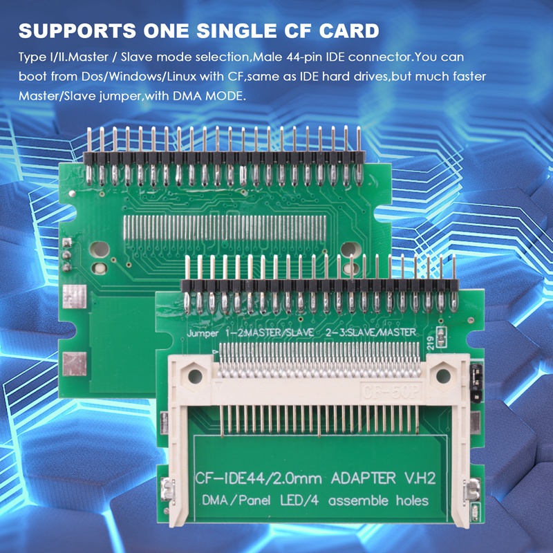 Compact Flash Cf Card To Ide 44Pin 2Mm Male 2.5 Inch Hdd Bootable Adapter Converter