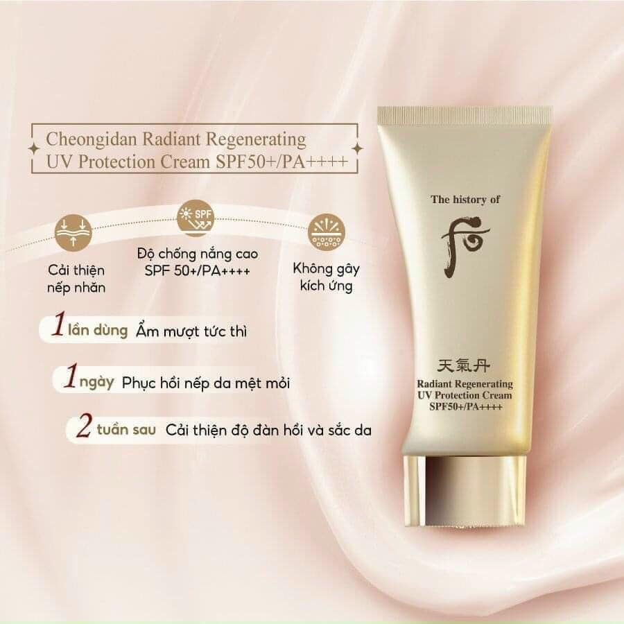 10 gói Kem Chống Nắng Tái Sinh Whoo Radiant Regenerating Uv Protection Cream