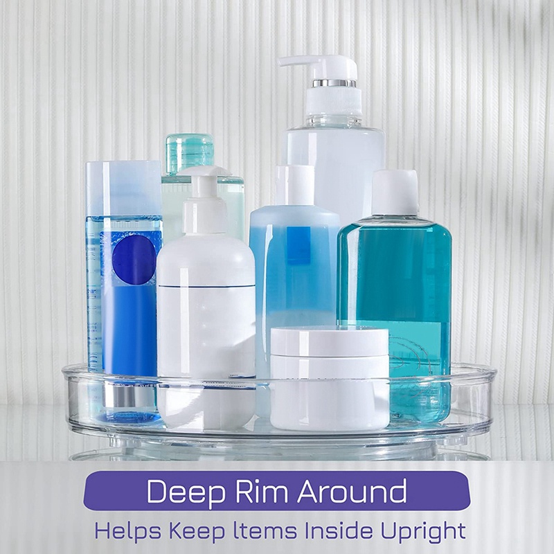 Bộ 4 Giá Xoay Trong Suốt 9 Inch Chống Trượt Dùng Cho Tủ Lạnh Nhà Bếp