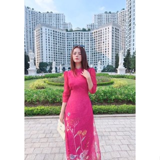 Áo dài Linn Design hồng L